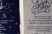 blue and grey beach party invitation